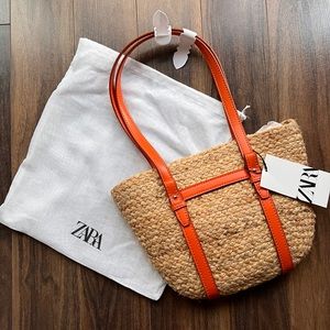 NWT - ZARA Jute Midi Tote